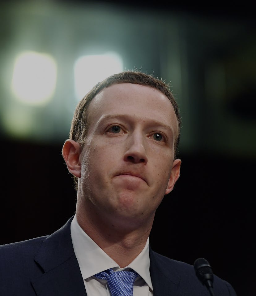WASHINGTON, DC - APRIL 10: Facebook CEO, Mark Zuckerberg appears for a hearing at the Hart Senate Of...