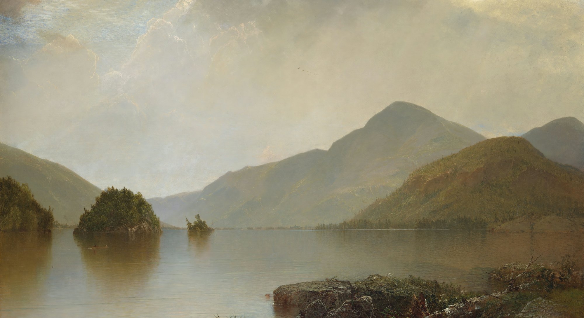 Lake George, 1869. Artist John Frederick Kensett. (Photo by Heritage Art/Heritage Images via Getty I...