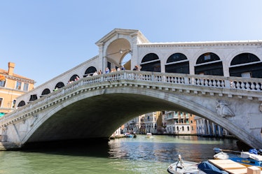 The ancient Rialto Bridge, on the Grand Canal. Venice (Italy), June 1st, 2021 (Photo by Marta Carenz...