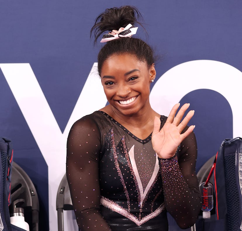 TOKYO, JAPAN - JULY 22: Simone Biles of Team United States poses for a photo during Women's Podium T...