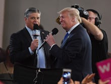 LAS VEGAS, NV - SEPTEMBER 20:  Fox News Channel and radio talk show host Sean Hannity (L) interviews...