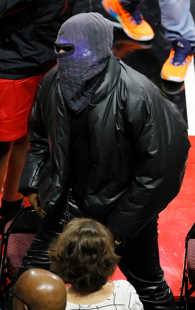 LAS VEGAS, NEVADA - JULY 17:  Rapper Kanye West leaves after a game between Killer 3's and 3's Compa...