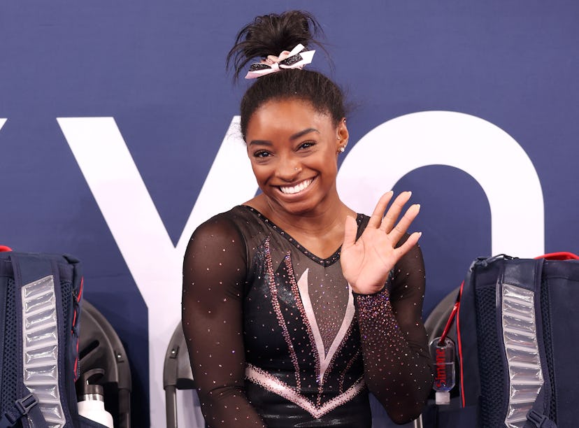 TOKYO, JAPAN - JULY 22: Simone Biles of Team United States poses for a photo during Women's Podium T...