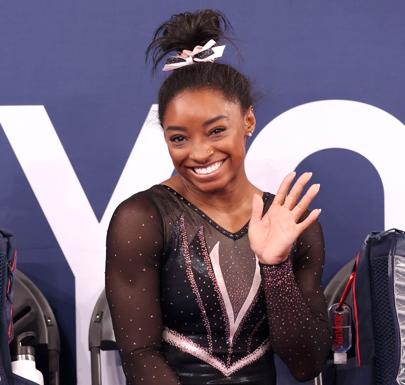 TOKYO, JAPAN - JULY 22: Simone Biles of Team United States poses for a photo during Women's Podium T...