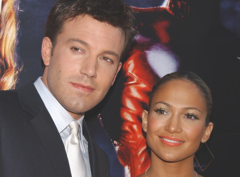 Ben Affleck and Jennifer Lopez arriving at the premiere of "Daredevil." (Photo by Frank Trapper/Corb...