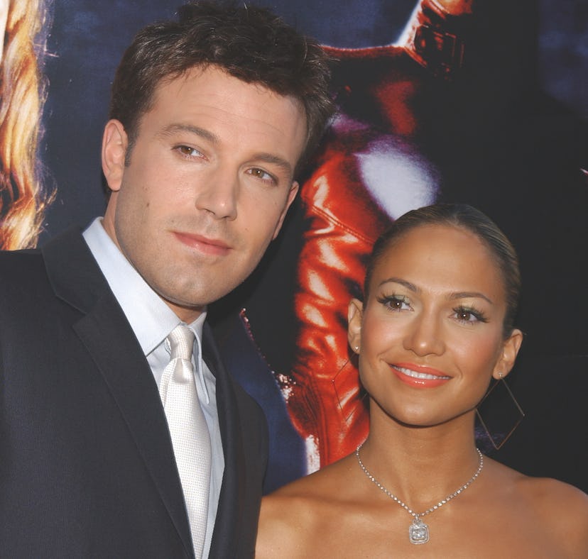 Ben Affleck and Jennifer Lopez arriving at the premiere of "Daredevil." (Photo by Frank Trapper/Corb...