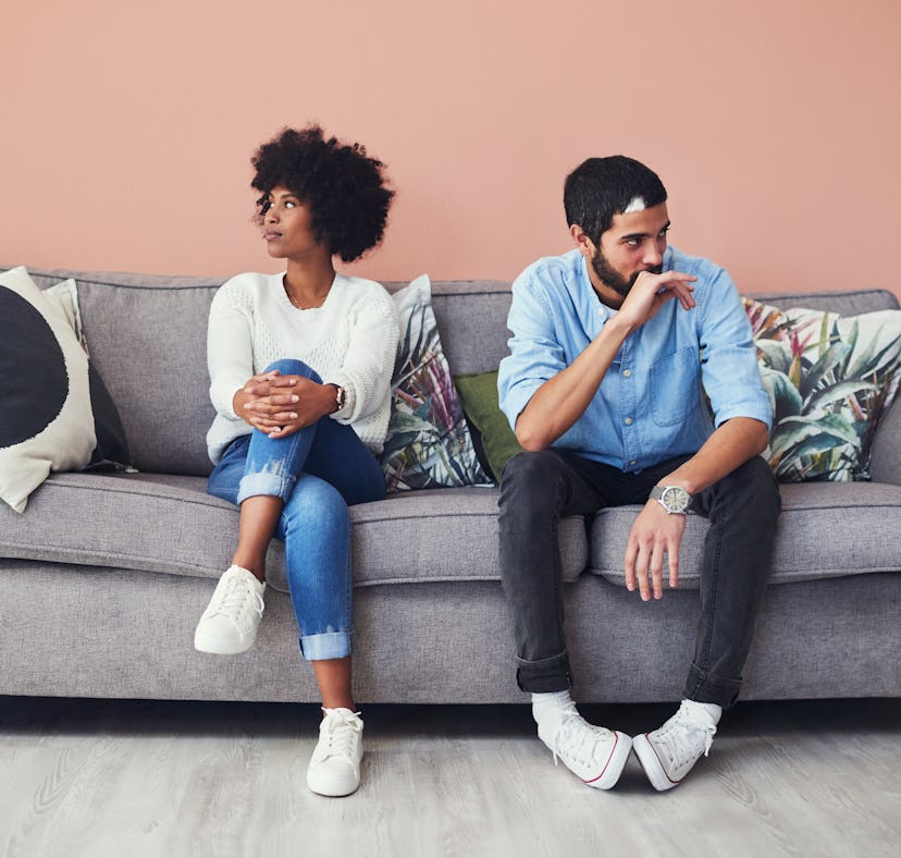 A woman realizes she's dating someone not over their ex.