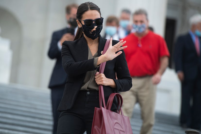UNITED STATES - AUGUST 22: Rep. Alexandria Ocasio-Cortez, D-N.Y., leaves the Capitol as the House vo...