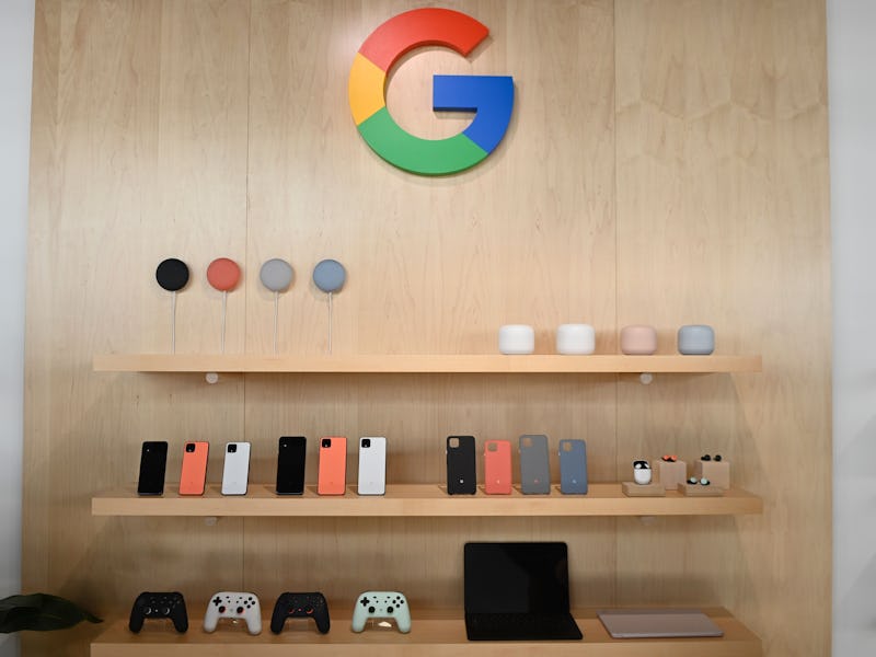 The new Google Pixel 4 phone is on display during a Google product launch event called Made by Googl...