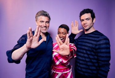 Anson Mount, Sonequa Martin-Green, and Ethan Peck of CBS's 'Star Trek: Discovery' pose for a portrai...