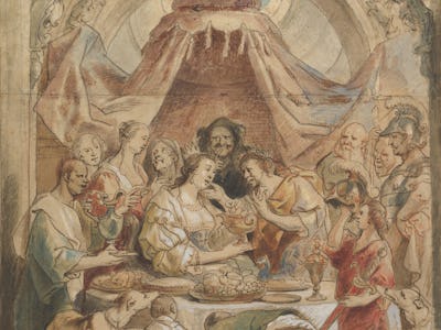 The Banquet of Anthony and Cleopatra, 17th century. Artist Jacob Jordaens. (Photo by Heritage Art/He...