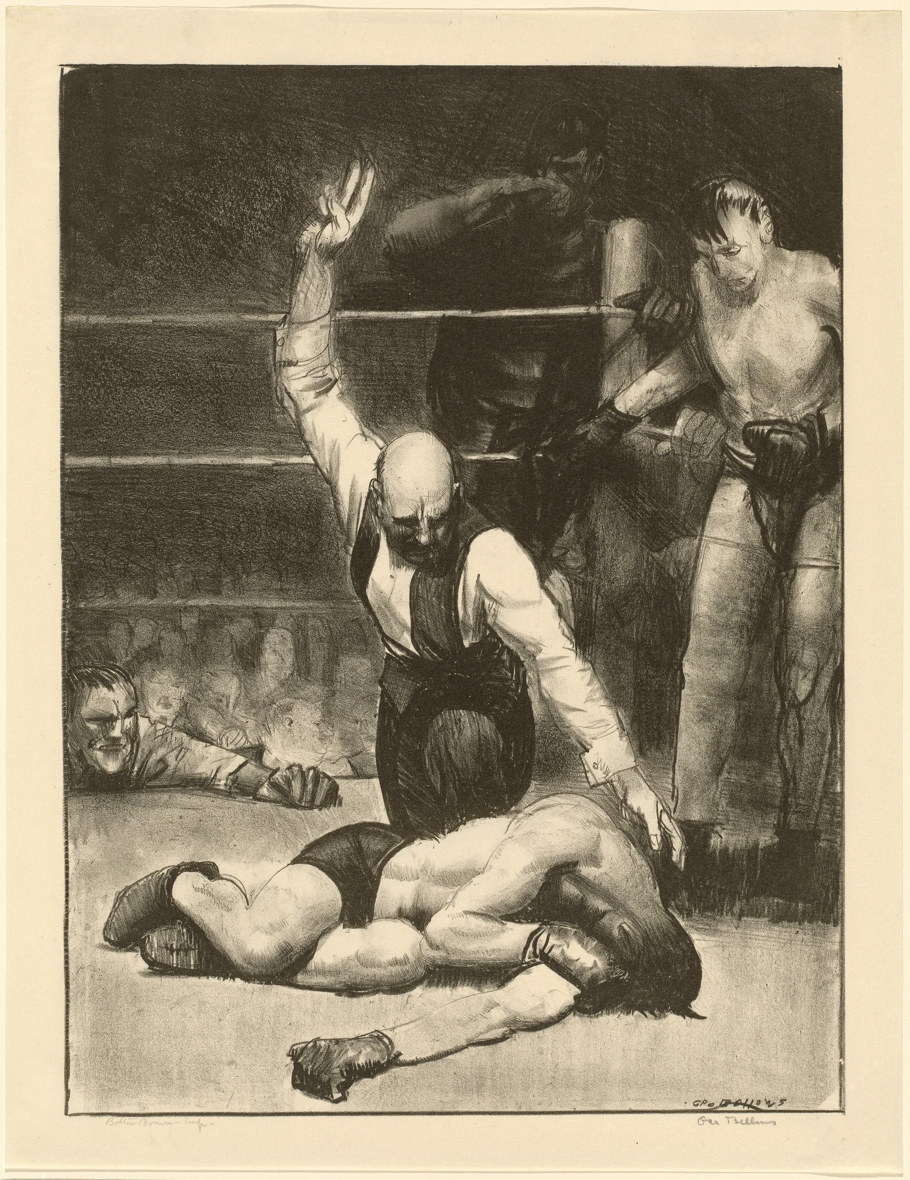 Counted Out, second stone, 1921. Artist George Wesley Bellows. (Photo by Heritage Art/Heritage Image...
