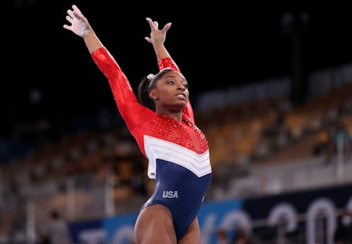 TOKYO, JAPAN - JULY 27: Simone Biles of Team United States competes on vault during the Women's Team...