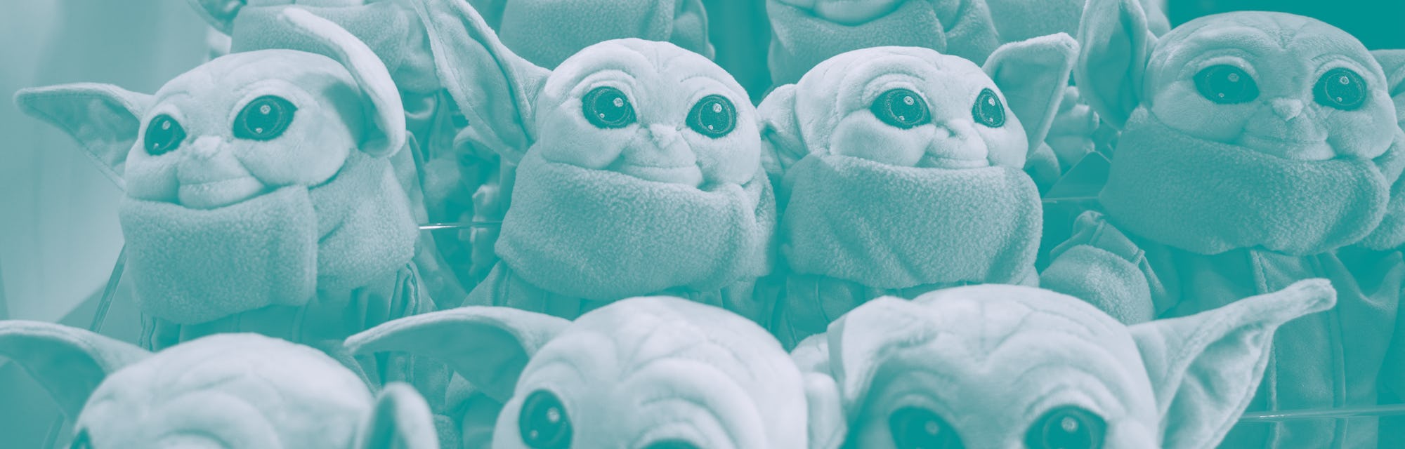 HONG KONG, CHINA - 2021/02/24: Disney's Star Wars merchandise stuffed toys depicting Grogu character...