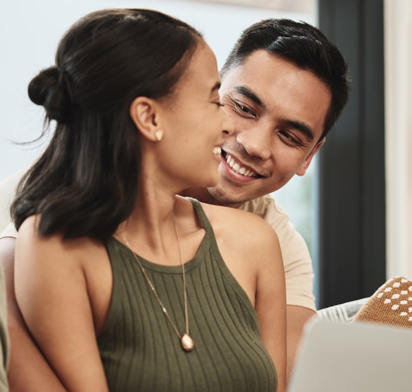 Young couple dating while living at home discuss their relationship.
