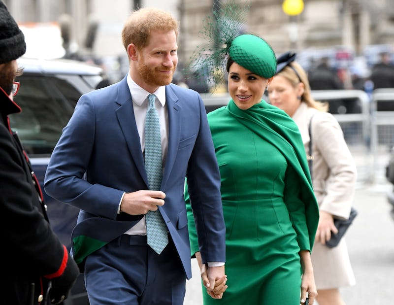 LONDON, ENGLAND - MARCH 09: Prince Harry, Duke of Sussex and Meghan, Duchess of Sussex attend the Co...