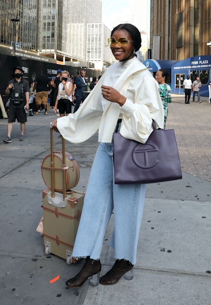 NEW YORK, NY - JUNE 30: Gabrielle Union is seen filming "The Perfect Find" on June 30, 2021 in New Y...