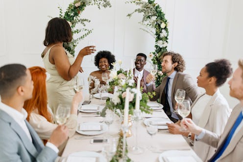 Maid of honor giving a wedding speech