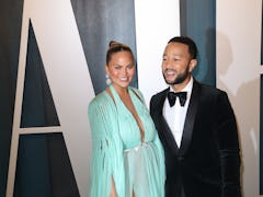 BEVERLY HILLS, CALIFORNIA - FEBRUARY 09: Chrissy Teigen and John Legend attend the 2020 Vanity Fair ...