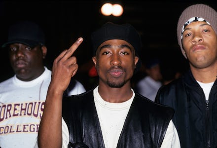 NEW YORK - JULY 23: (L-R) Rappers Notorious B.I.G., Tupac Shakur and Redman pose for a portrait at C...