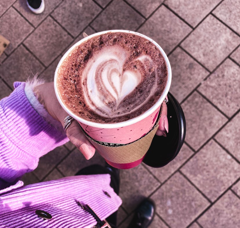 Person holding cup of hot chocolate