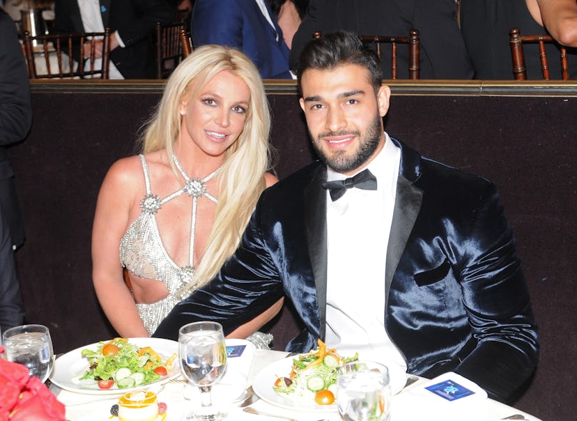 Britney Spears and Sam Asghari attend the 29th GLAAD Media Awards at The Beverly Hilton Hotel on Apr...