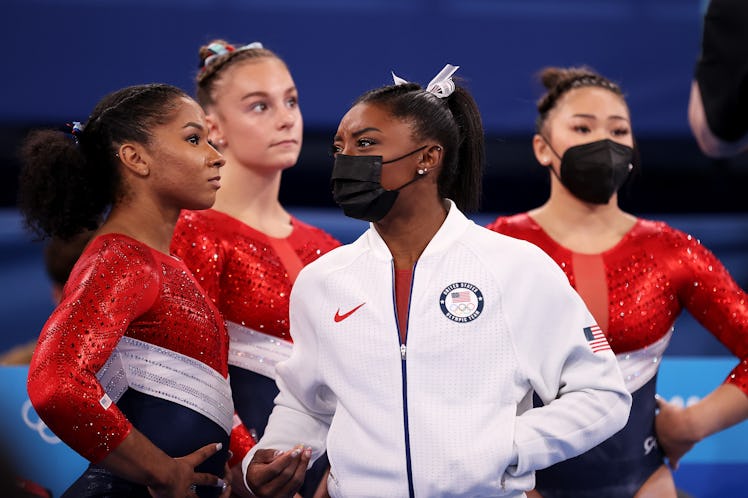 Simone Biles hyped her teammates as they supported her after the Olympic team final.