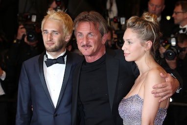 CANNES, FRANCE - MAY 20:  Hopper Penn, Director Sean Penn and Dylan Penn attend 'The Last Face' Prem...