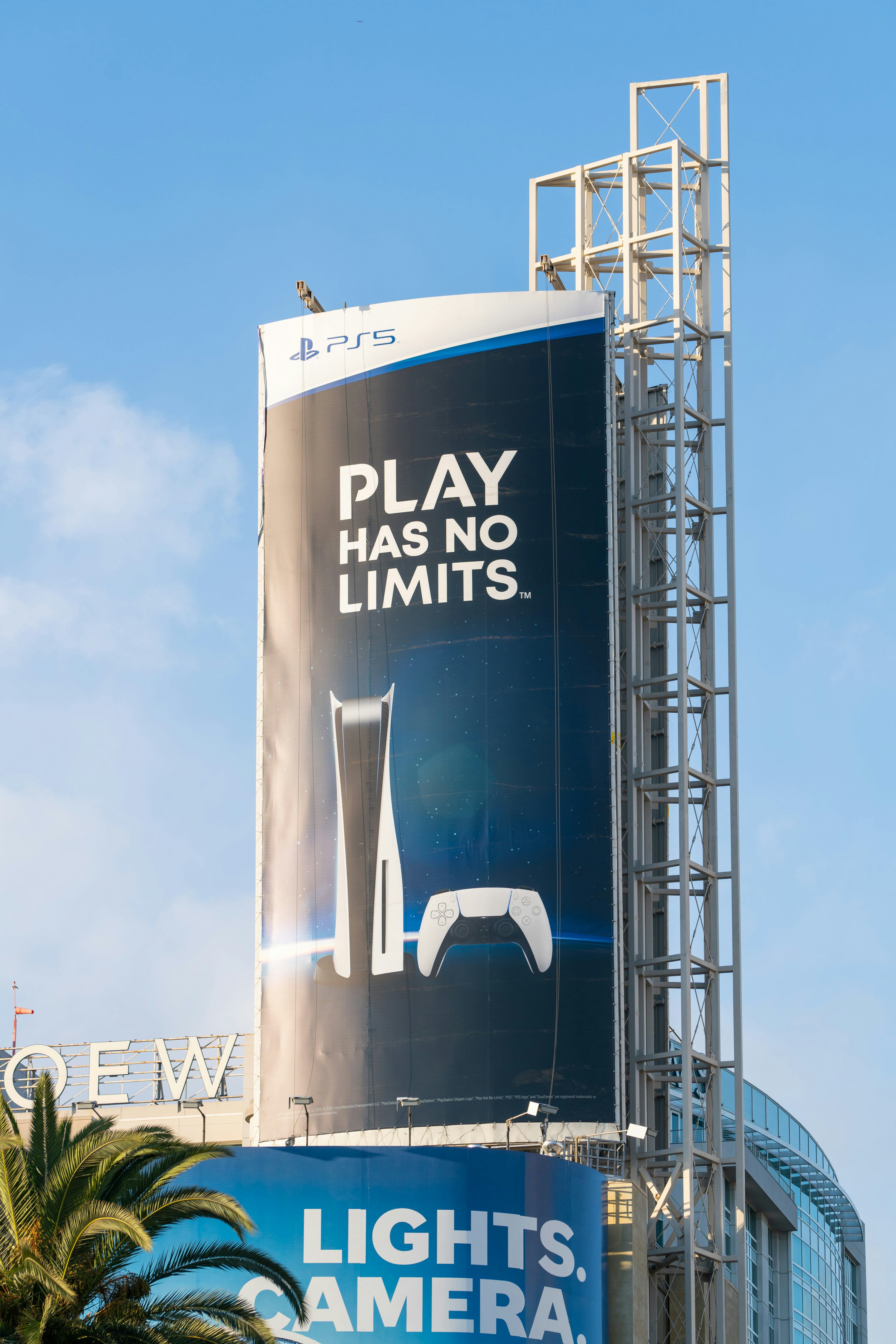 HOLLYWOOD, CA - NOVEMBER 08: General views of the new Sony PlayStation 5 billboard at Hollywood & Hi...