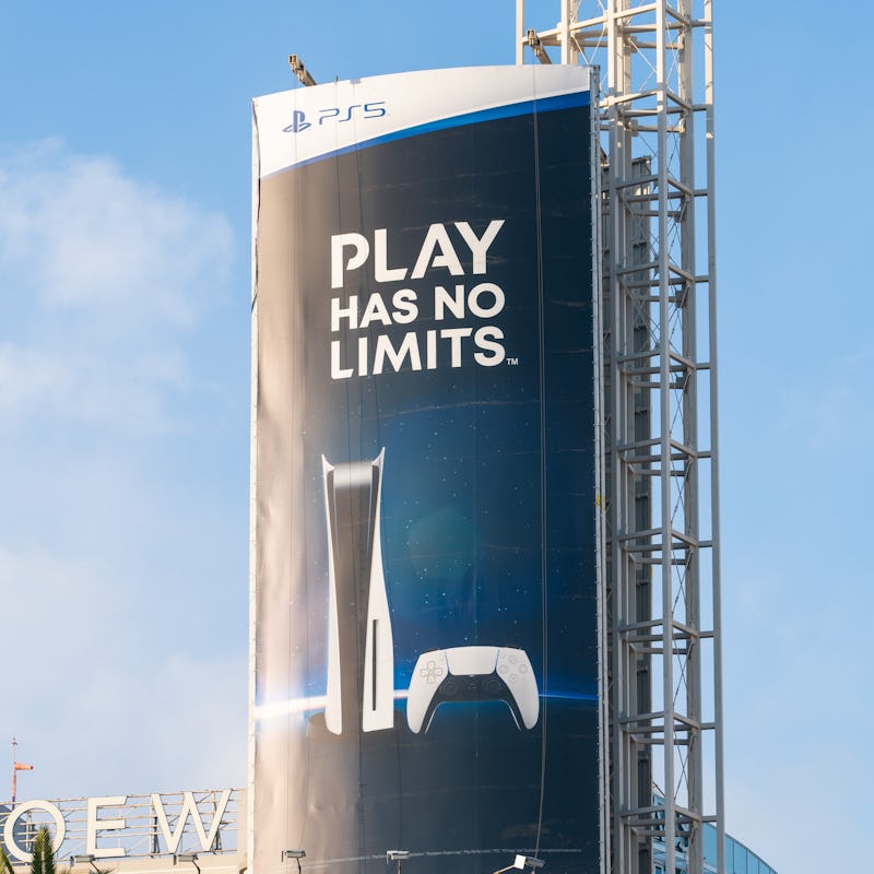 HOLLYWOOD, CA - NOVEMBER 08: General views of the new Sony PlayStation 5 billboard at Hollywood & Hi...