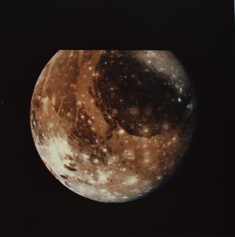 Voyager 2 photo of Jupiter's Moon, Ganymede 