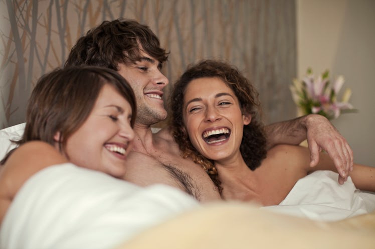 Men often fantasize about having threesomes with two women.