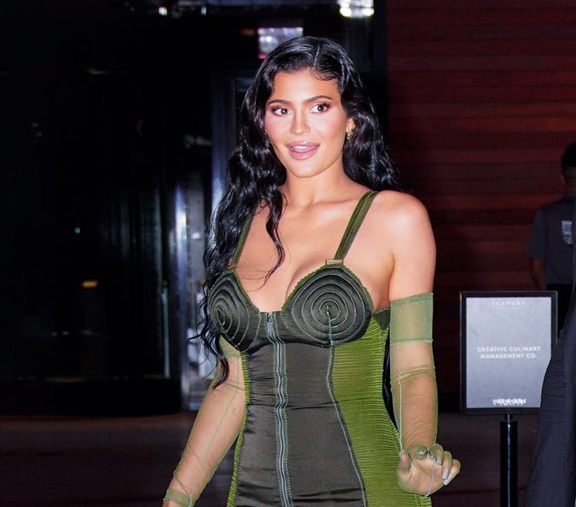 NEW YORK, NEW YORK - JUNE 15: Kylie Jenner departs the 2021 Parsons Award event on June 15, 2021 in ...