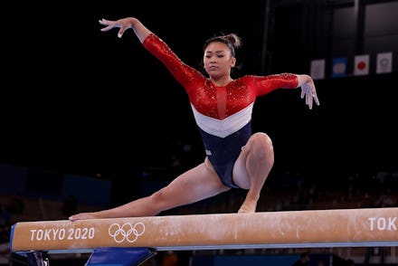 TOKYO, JAPAN - JULY 27: Sunisa Lee of Team United States competes in balance beam during the Women's...