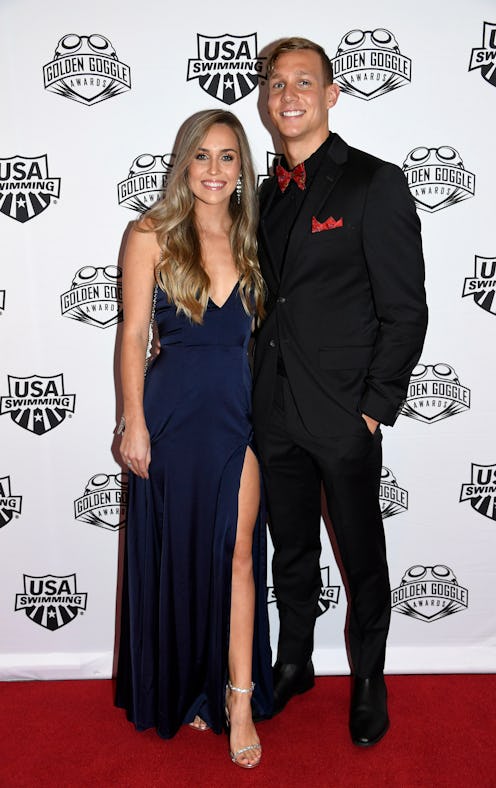 Everything to know about Olympic swimmer Caeleb Dressel and hist wife, Meghan.  (Photo by Kevork Dja...