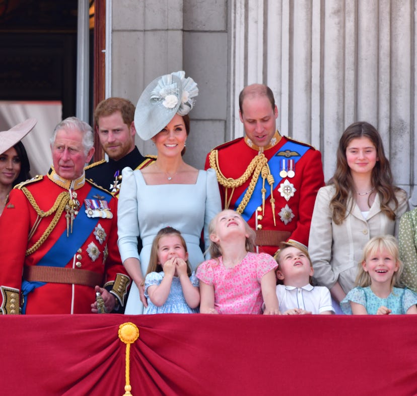 LONDON, ENGLAND - JUNE 09: Queen Elizabeth II, Meghan, Duchess of Sussex, Prince Charles, Prince of...