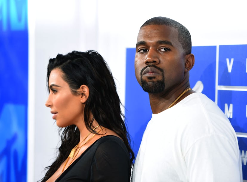 NEW YORK, NY - AUGUST 28: Kim Kardashian West and Kanye West attend the 2016 MTV Video Music Awards...
