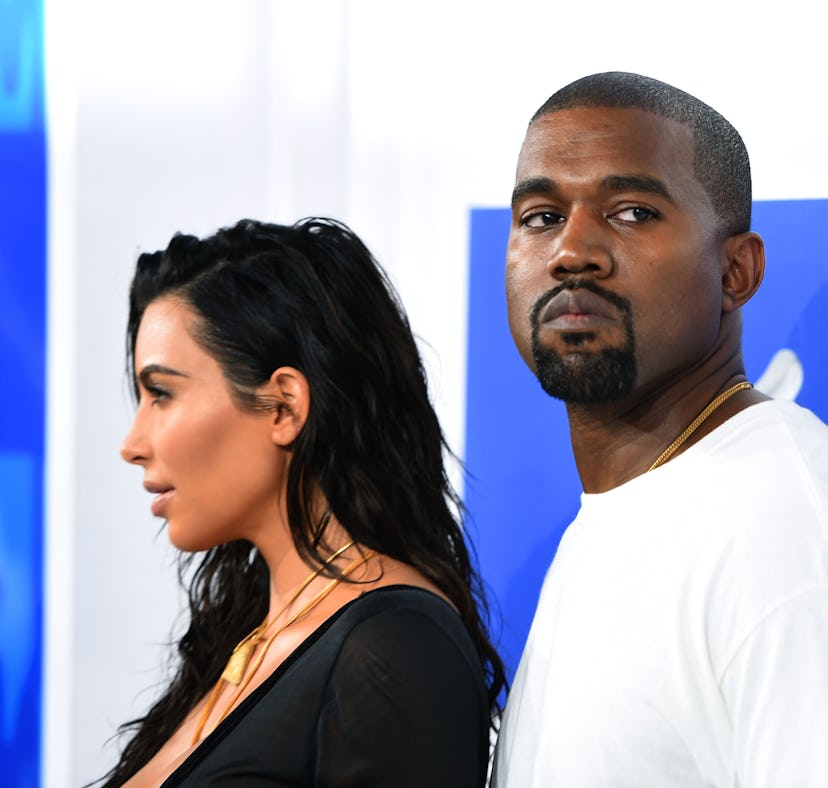 NEW YORK, NY - AUGUST 28: Kim Kardashian West and Kanye West attend the 2016 MTV Video Music Awards...