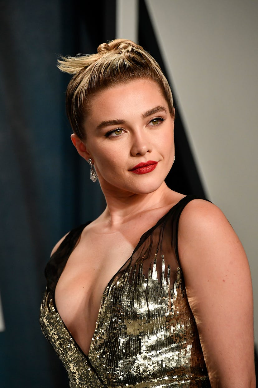 BEVERLY HILLS, CALIFORNIA - FEBRUARY 09: Florence Pugh attends the 2020 Vanity Fair Oscar Party host...
