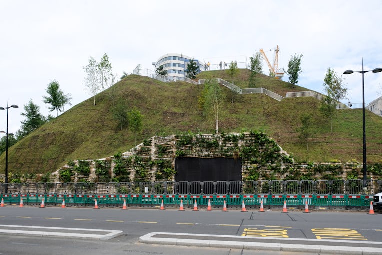 LONDON, UNITED KINGDOM - JULY 27, 2021 - The Marble Arch Mound a temporary visitor attraction desig...