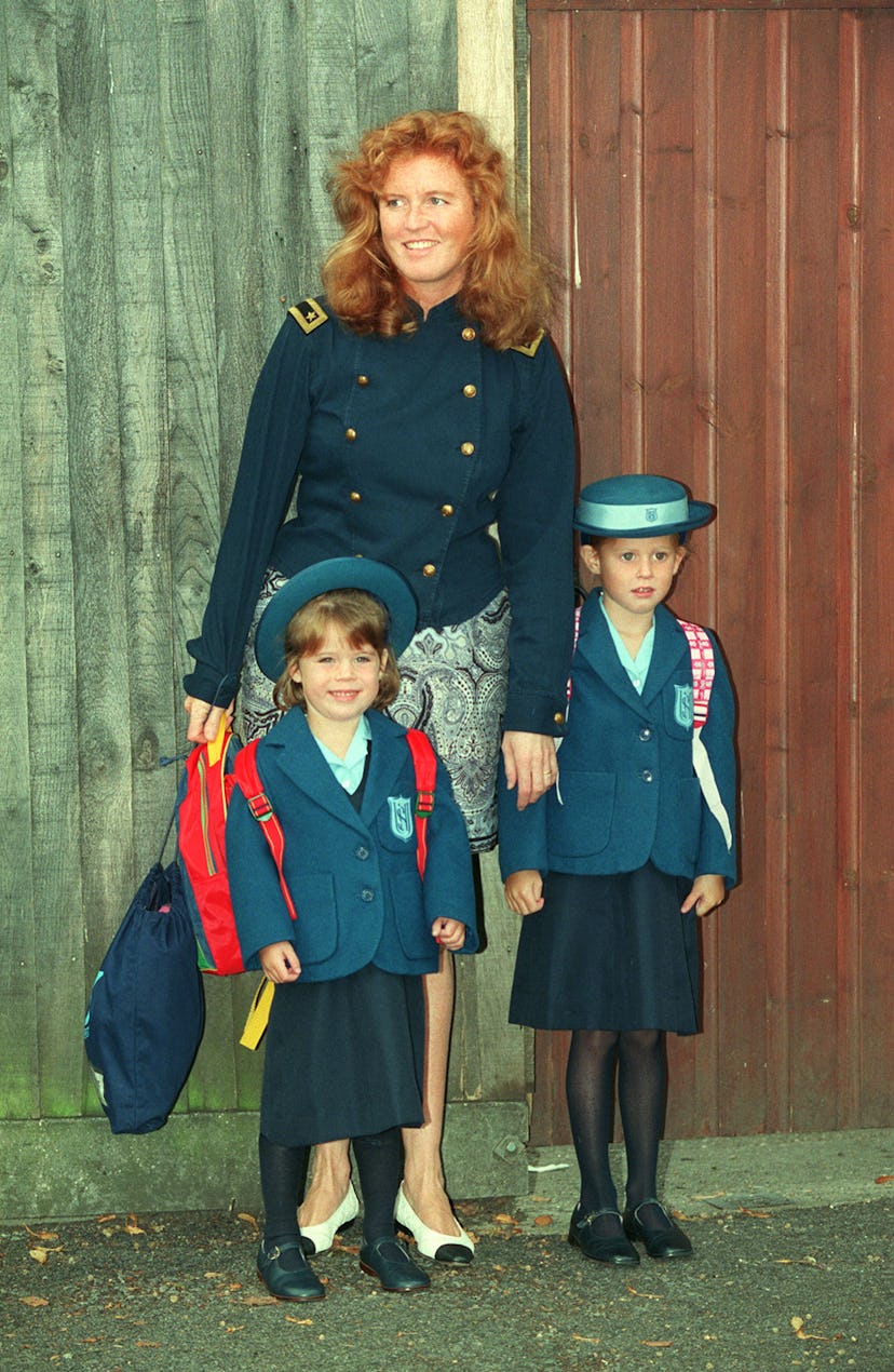 Princess Eugenie looks pretty happy on her first day of school.