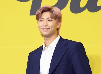 SEOUL, SOUTH KOREA - MAY 21: RM of BTS attends a press conference for BTS's new digital single 'Butt...