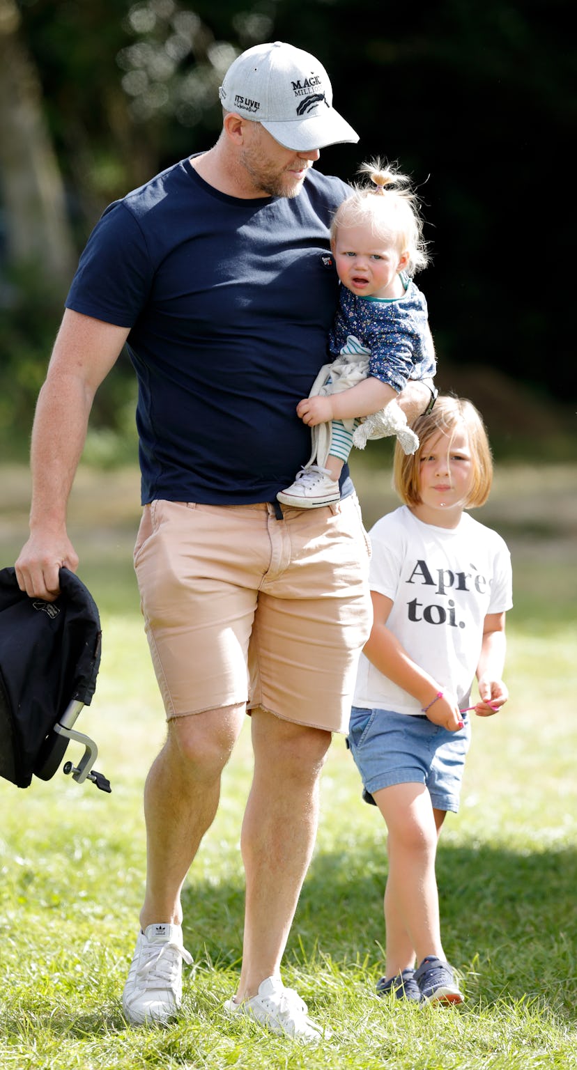 Mike Tindall with daughters Mia and Lena.