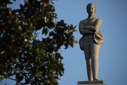 PENSACOLA, FL - AUGUST 20:  A Confederate monument featuring an 8-foot statue of a Confederate soldi...