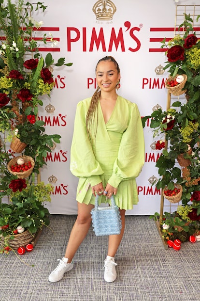 LONDON, ENGLAND - JULY 01: Ella Eyre enjoys PIMM'S No 1 hospitality at The Championships, Wimbledon on July 1, 2021 in London, England. (Photo by David M. Benett/Dave Benett/Getty Images for PIMM'S)