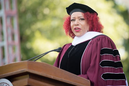 ATLANTA, GEORGIA - MAY 16: Author Nikole Hannah-Jones speaks on stage during the 137th Commencement ...