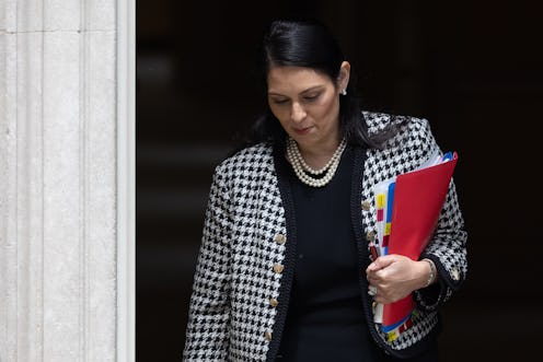 LONDON, ENGLAND - JUNE 24: Home Secretary Priti Patel leaves number 10, Downing Street on June 24, 2...