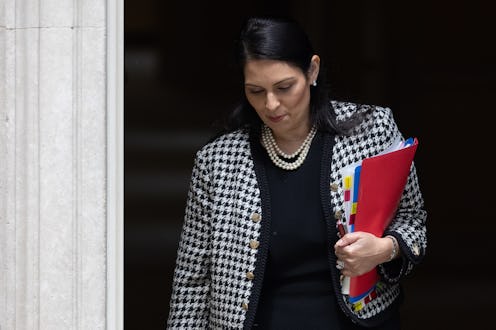 LONDON, ENGLAND - JUNE 24: Home Secretary Priti Patel leaves number 10, Downing Street on June 24, 2...