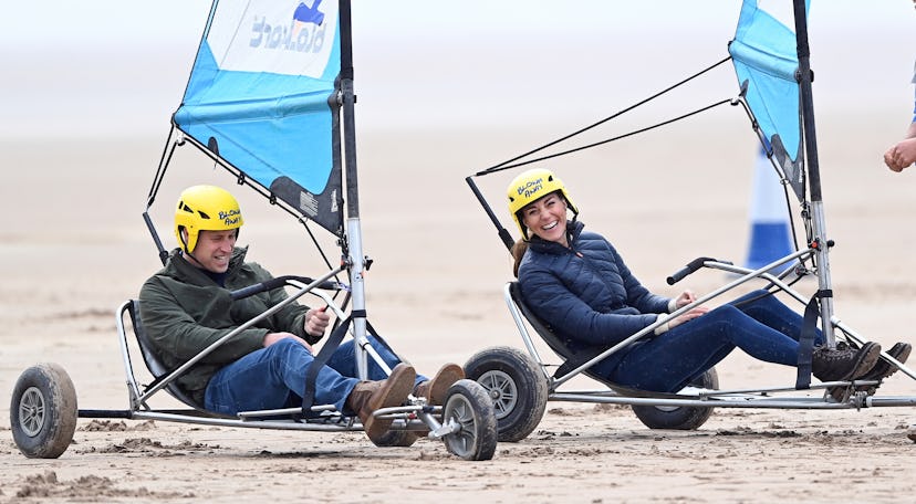 Prince William and Kate Middleton try land yachting.