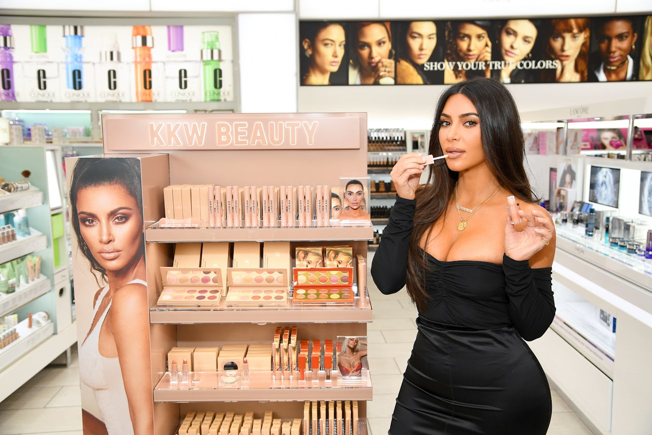 NEW YORK, NEW YORK - OCTOBER 24: Kim Kardashian attends KKW Beauty launch at ULTA Beauty on October ...